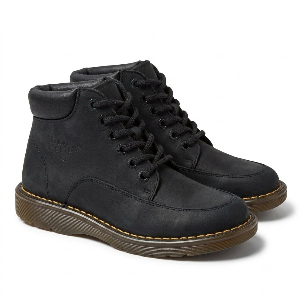 Dr. Martens Vintage‎ 8312 Boots Mens 5 Black Nubuck Made England Moc Toe Women 7